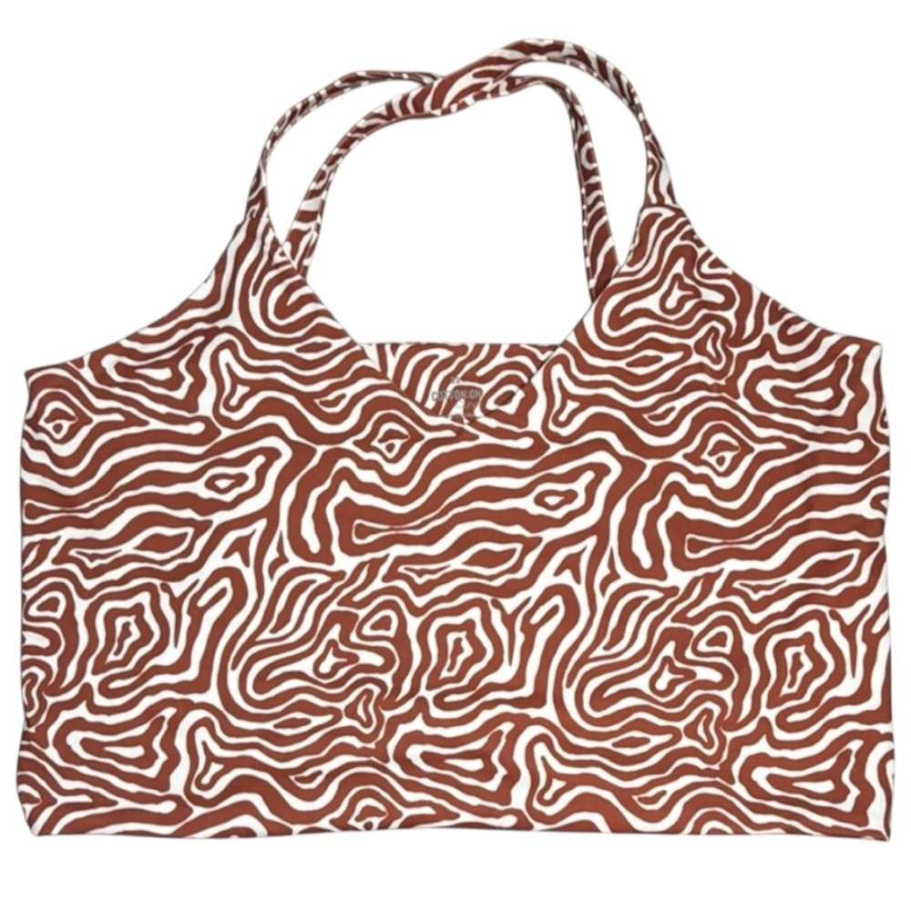 Cotton On Sports Tank Brown & White Criss-Cross Pull-On in‎ Size 22  GUC